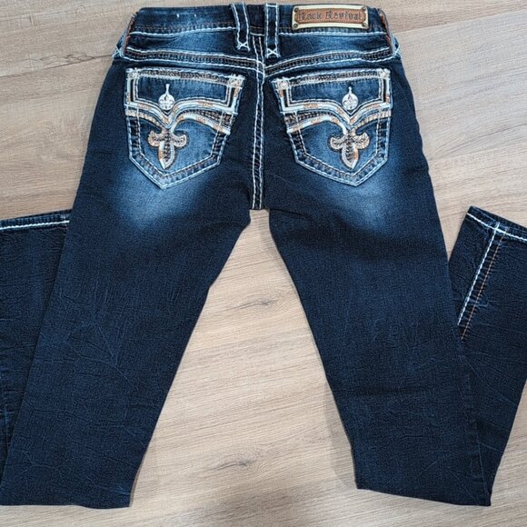 Rock Revival Dark Blue Skinny Jeans - Picture 1 of 4